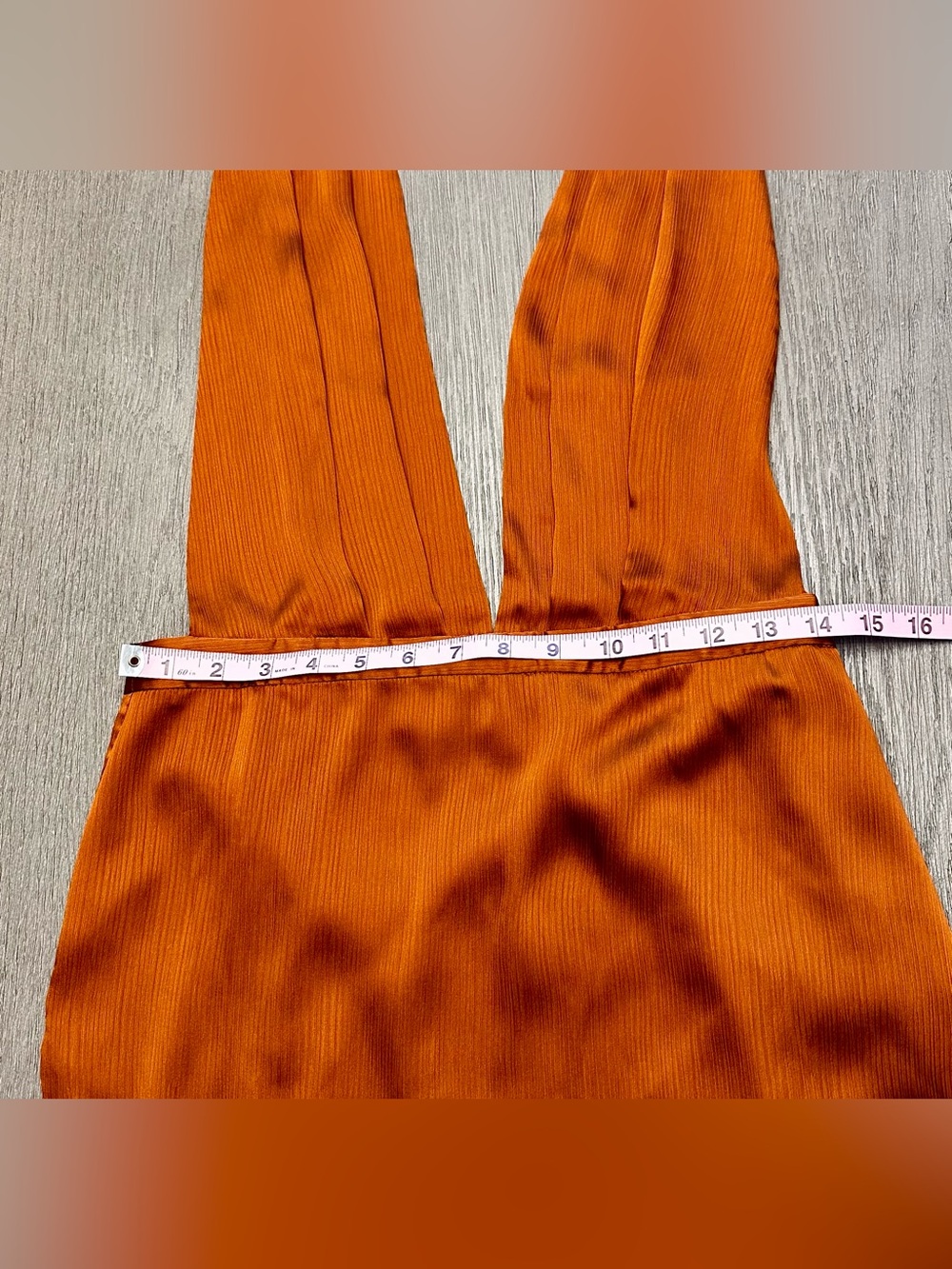 NWT NBD Holden Midi Dress Bronze Satin Halter Deep Plunge Side Slit Size M - Picture 6 of 7